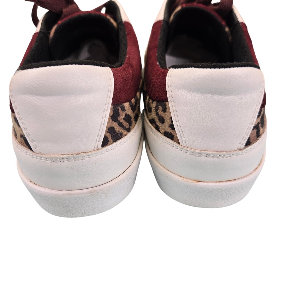 Geox‎ Respira Womens Leopard Print Glitter Fashion Sneakers Maroon White Size 10 - Picture 6 of 7
